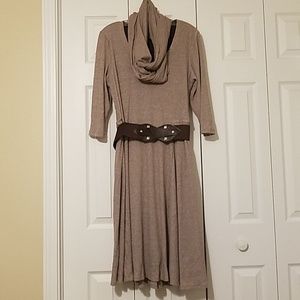 Robbie Bee Taupe Flare Sweater Dress
